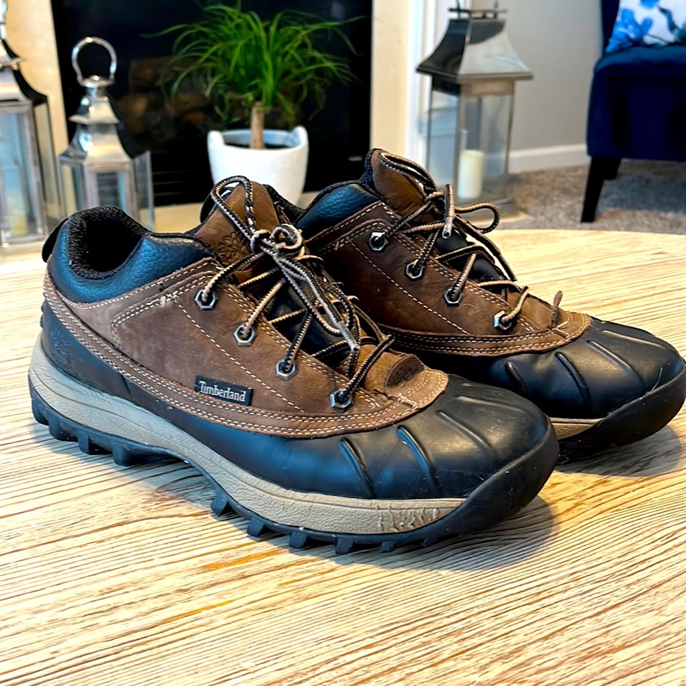 Timberland Canard Brown Leather Low Men's Duck Rain Winter Shoe Boot Size 11